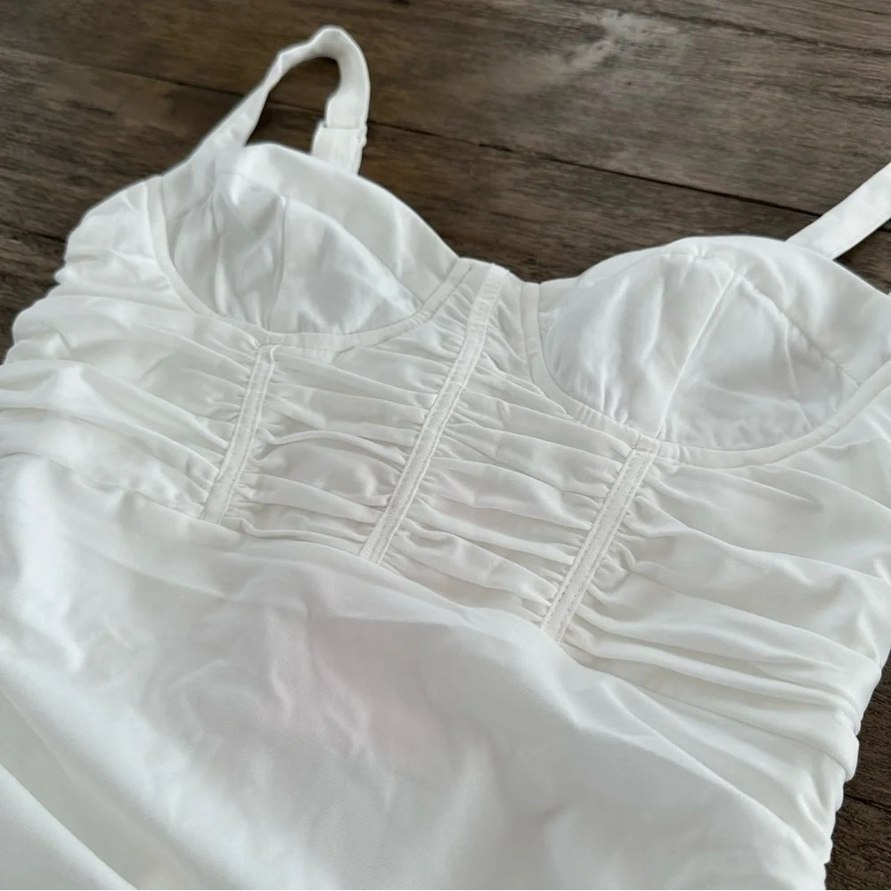 NWT Thatssofetch USA 8 White Presley Bodycon Mini Dress Bride Bridal Stretchy - Picture 6 of 8